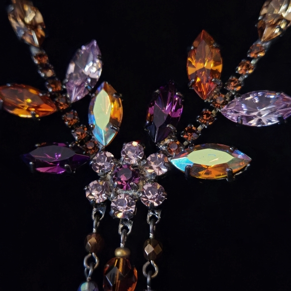 NICKY BUTLER Honey Multi Crystal & Rhinestone Tassel Designer NB Necklace NWT - Picture 4 of 13